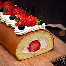 【草莓浮云蛋糕卷】——草莓季系列美食