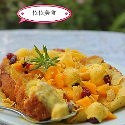 法式吐司配芒果冰淇淋