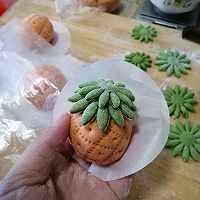 蔬菜面团菠萝豆沙包的做法图解16