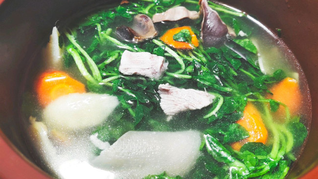 鲜香咸香竹芋西洋菜鸭肫汤的做法