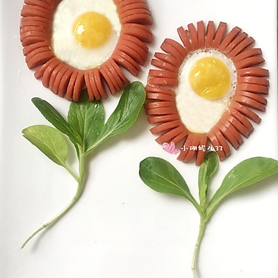 火腿太阳蛋—— 火腿肠煎蛋（内附心形煎蛋的做法）
