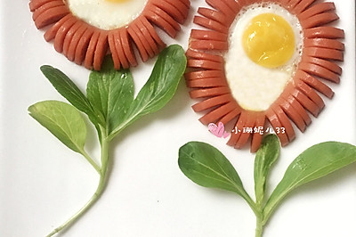 火腿太阳蛋—— 火腿肠煎蛋（内附心形煎蛋的做法）