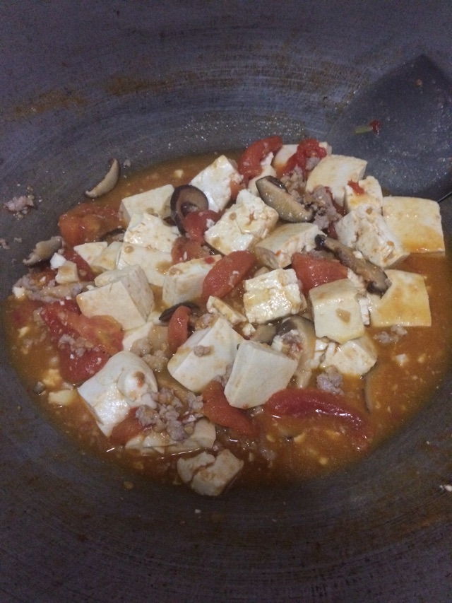 西红柿肉末炖豆腐的做法图解6