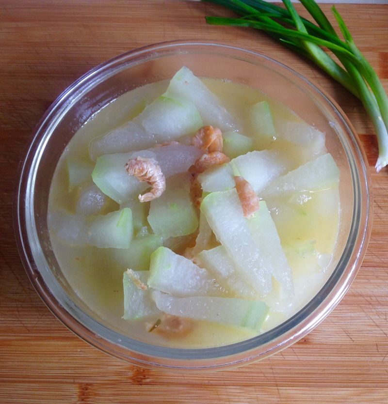干虾仁烩冬瓜,特别适合夏天吃