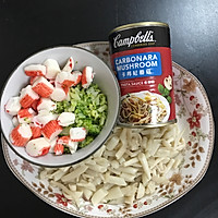 蟹肉蘑菇意大利面的做法图解4