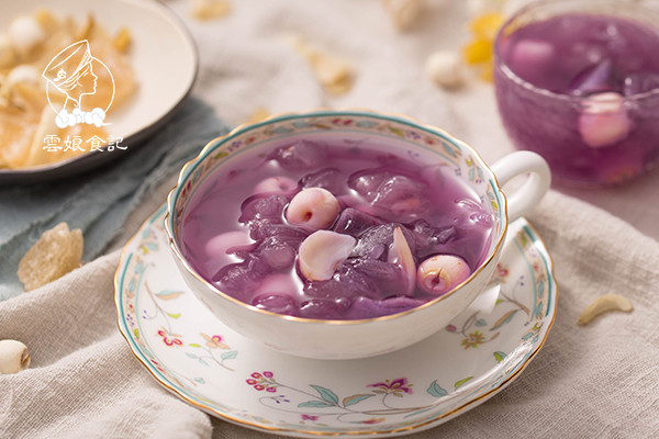 皂角米紫薯莲子羹的做法