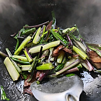 #鸡汁入家宴 感恩正当“食”#腊肉炒红菜苔，最地道的湖北菜的做法图解9
