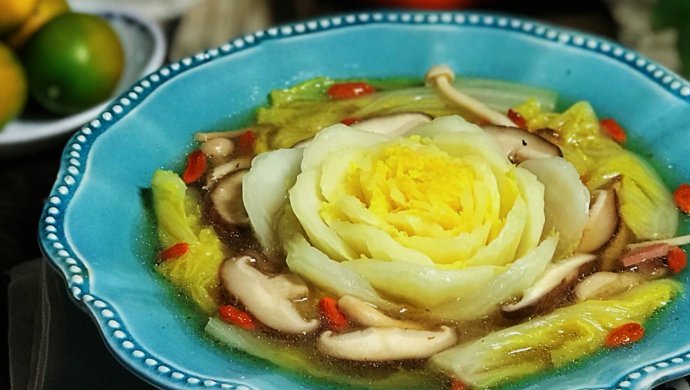 有机娃娃菜菌菇汤