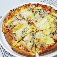 双倍有料自制夏威夷披萨饼皮松软芝香浓郁的做法图解9