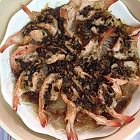蒜泥豆豉蒸粉丝虾的做法图解8