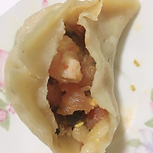 大虾西红柿鸡蛋蒸饺