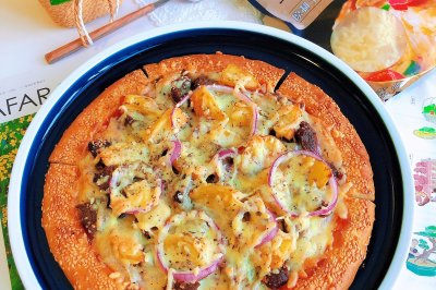薯角牛肉烤馕披萨