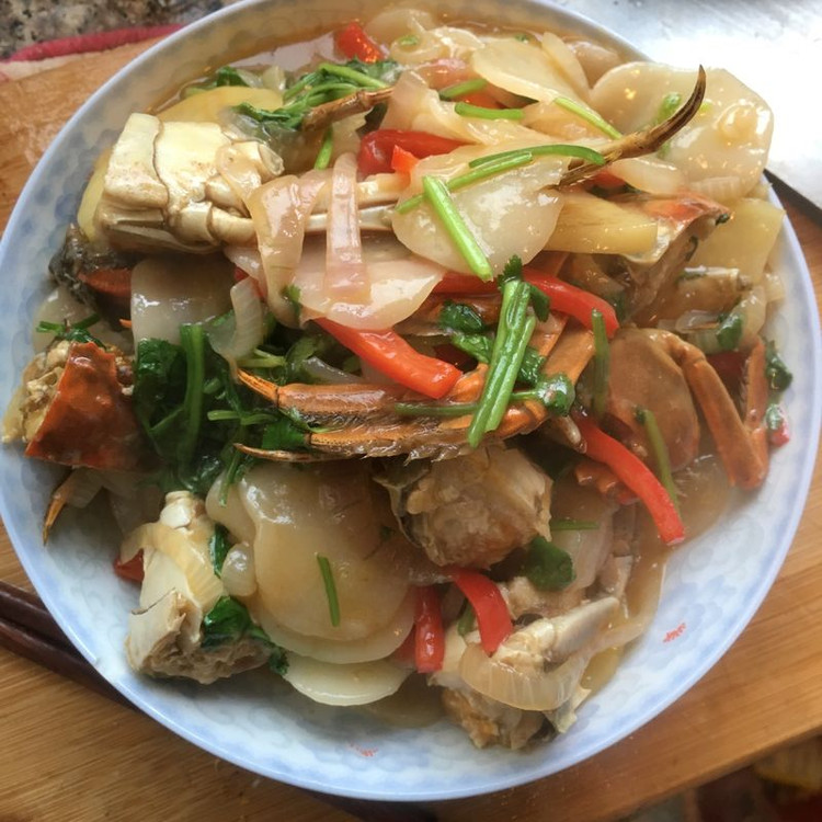 毛蟹炒年糕的做法