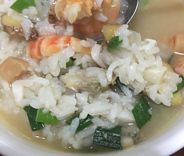 九节虾海鲜粥的做法