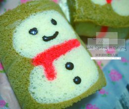 抹茶蛋糕之雪人篇的做法