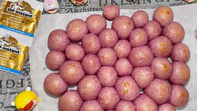 #自由创意面包#紫薯泡泡小面包的做法