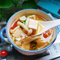 #刘畊宏女孩减脂饮食#白玉菇豆腐汤的做法图解14