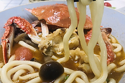 梭子蟹乌冬面