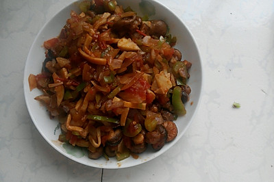 鱼香青椒炒蘑菇