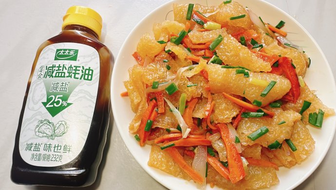 红烧油炸猪皮