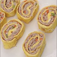 （适合孩子的全营养）蔬菜肉蛋卷的做法图解6