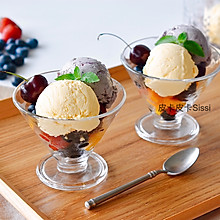 缤纷下午茶：水果冰淇淋杯(香草味+蓝莓味)
