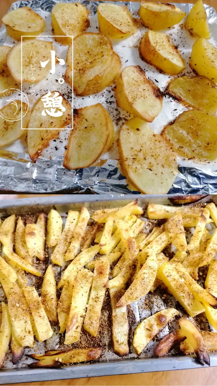 烤薯角和薯条的做法