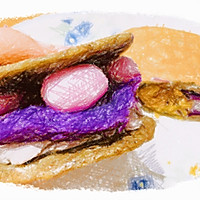 #营养小食光#紫薯芋泥黑麦铜锣烧的做法图解6