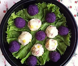 紫薯土豆双色球的做法