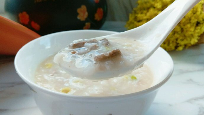 猪肝瘦肉粥