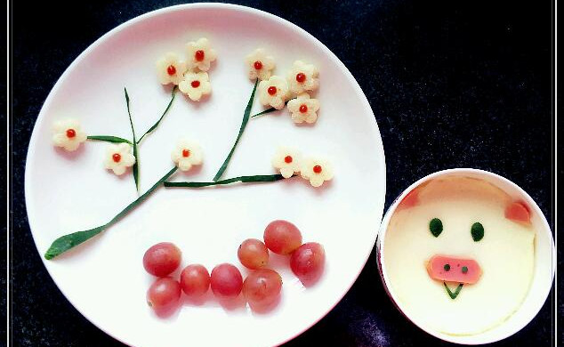 小猪蒸蛋+梅花土司