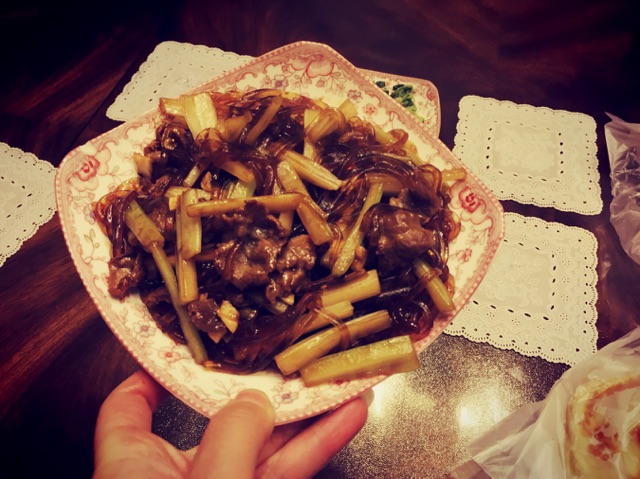 西芹肉丝粉