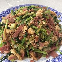 芹菜豆腐果炒培根的做法图解4