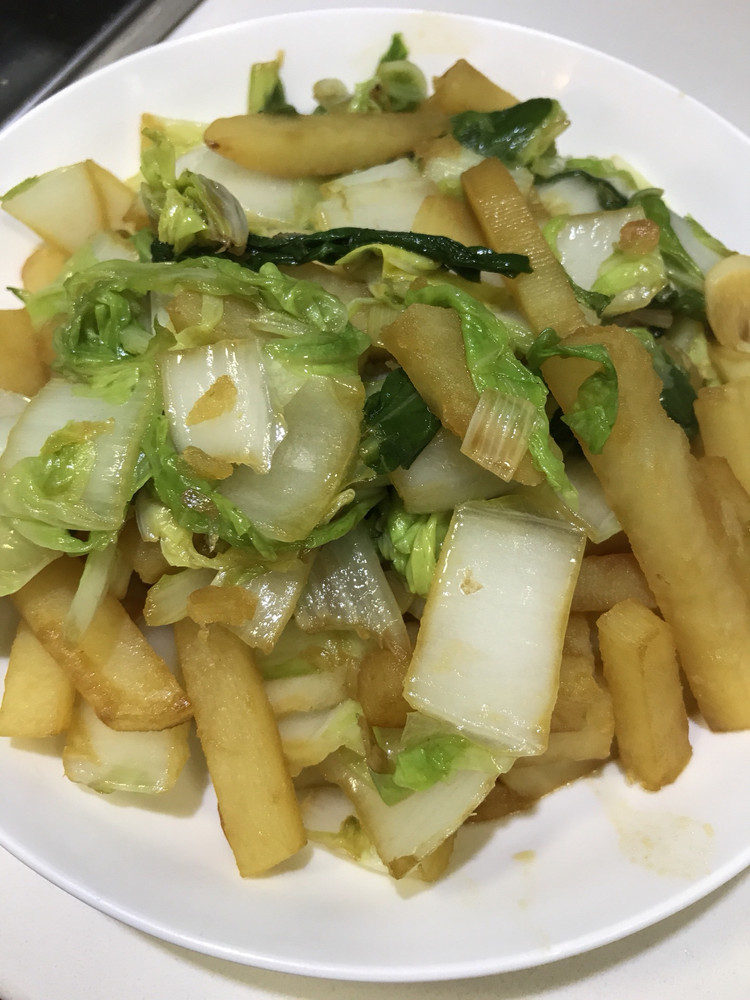 小白菜烩土豆的做法