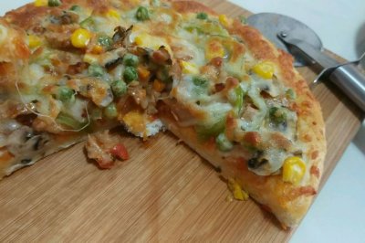 叉烧鸡肉披萨(自炒披萨酱)