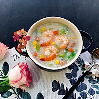 五彩•虾粥的做法图解9