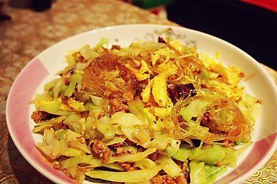 粉丝炒包菜