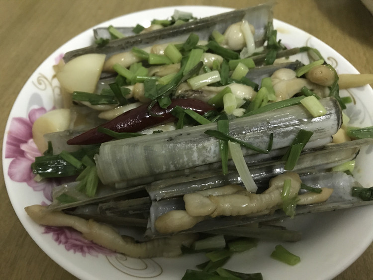 葱油竹蛏的做法