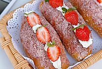 #嗨fun暑假#粉粉嫩嫩的草莓奶油面包软fufu的的做法