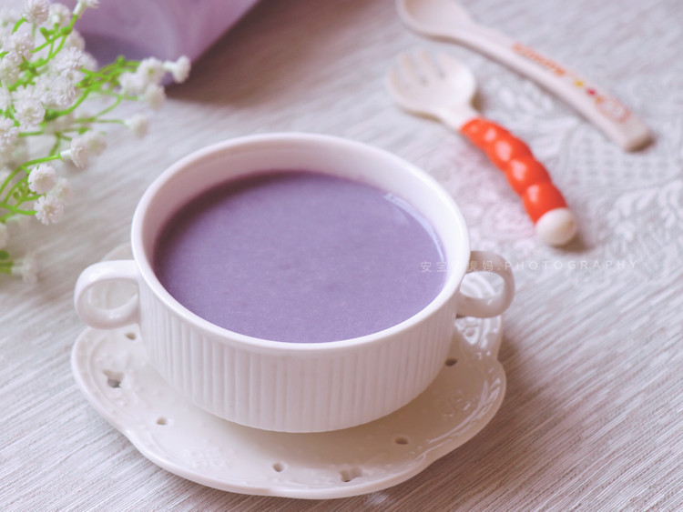 燕麦紫薯奶香米糊的做法