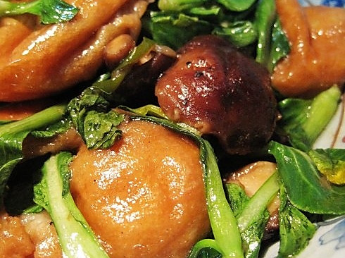 小油菜烩香茹面筋的做法