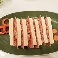 #肉食主义#荠菜香培根蒸肉酿豆腐的做法图解6