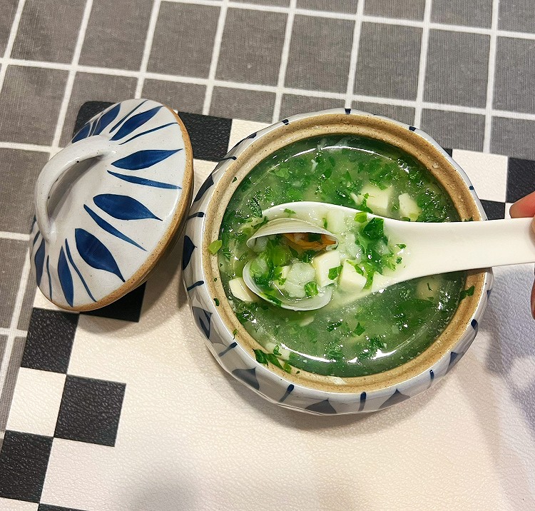青菜山药豆腐羹的做法