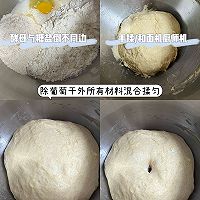 无糖无油葡萄干全麦吐司（50%全麦）❗️免手套膜低脂吐司面包的做法图解2