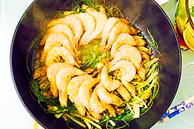 葱烤豉油虾