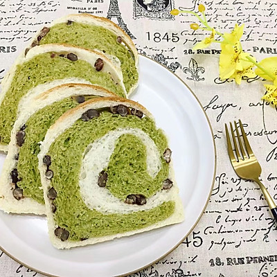 双色抹茶蜜豆吐司