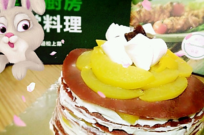 黄桃可可千层蛋糕