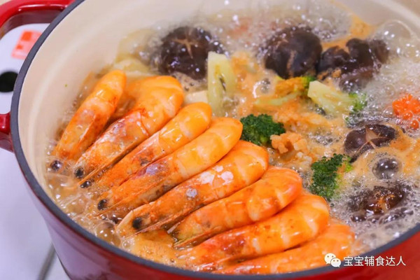 鲜虾时蔬锅 宝宝辅食食谱