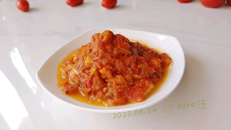 酒炖西红柿肉酱的做法