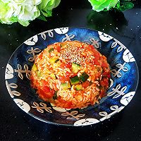 #太太乐鲜鸡汁玩转健康快手菜#茄汁黄瓜粒炒饭的做法图解10